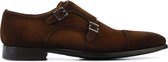 Magnanni Instappers Heren - Gespschoenen / Herenschoenen - Suède - 16016 - Cognac combi - Maat 44