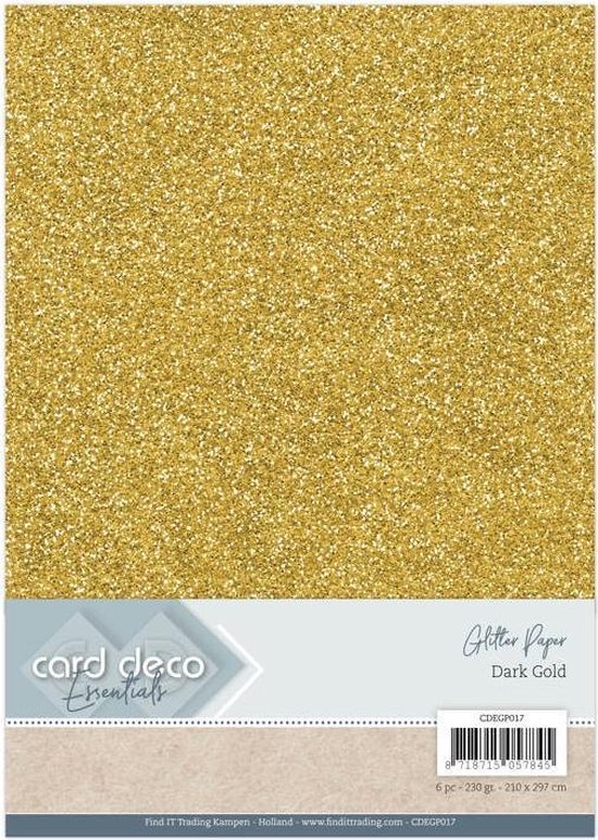 Card Deco Essentials Glitter Paper Dark Gold