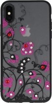 Roze Diamant Bloemen Back Cover Hoesje voor iPhone X