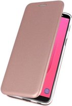 Roze Premium Folio Booktype Hoesje voor Samsung Galaxy J8 2018