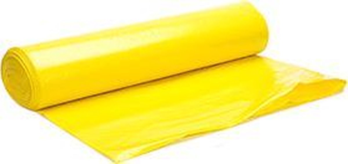 Goedkoopste Vuilniszak / Afvalzak LDPE Geel 95x110cm T70 155 liter 100 stuks ( 10 rol a 10 stuks