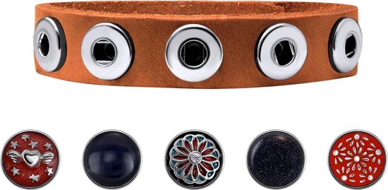 Quiges - Drukknoop Mini 12mm Bloem Rood en Blauw - EBCMK028