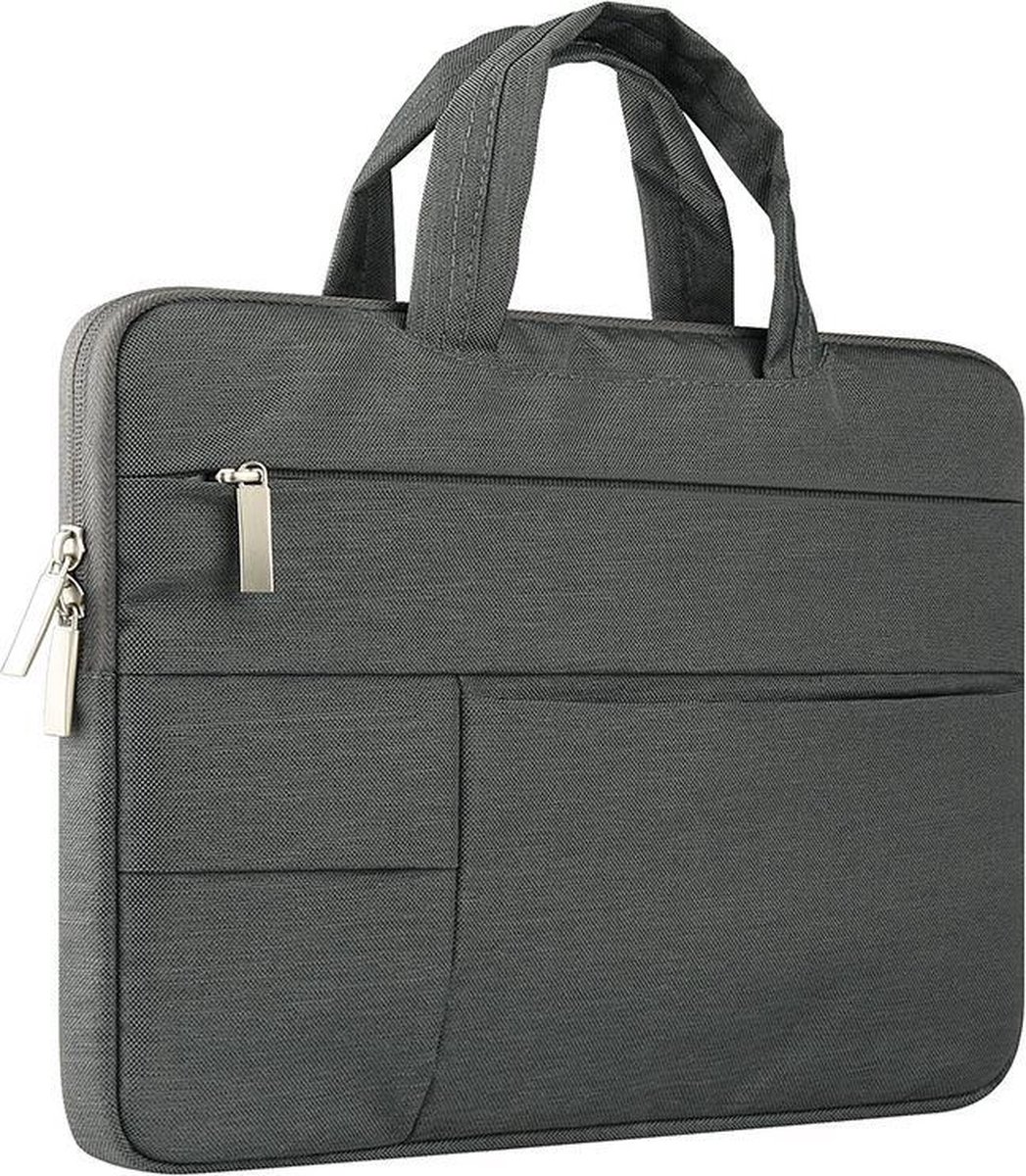 15 inch Laptophoes met Handvat en Extra Zijvakken Donker