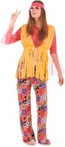 LUCIDA - Geel met roze hippie kostuum voor vrouwen - S