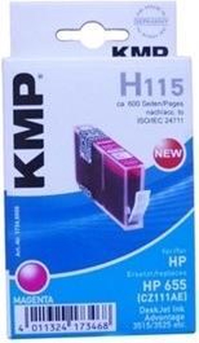 KMP H115 / HP655 (CZ111AE) tonercartridge 1 stuk(s) Magenta