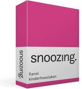 Snoozing - Flanel - Kinderhoeslaken - Ledikant - 60x120 cm - Fuchsia