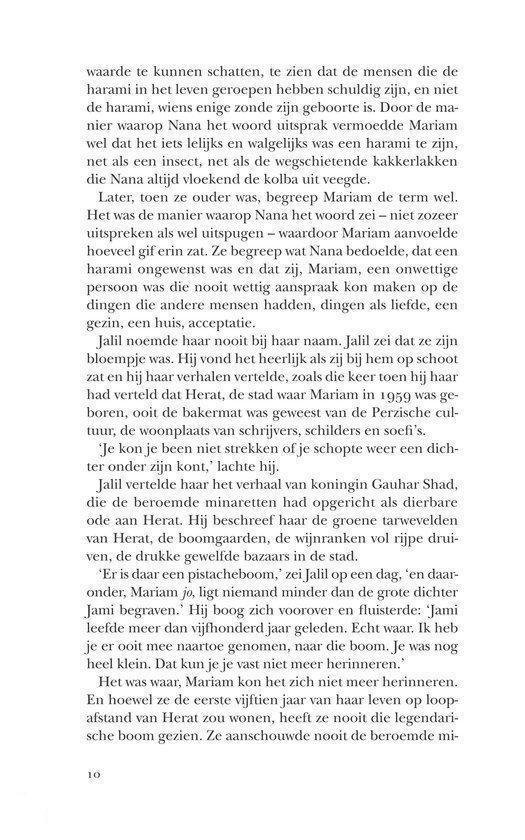 Pagina 10 met tekst uit "Duizend schitterende zonnen".