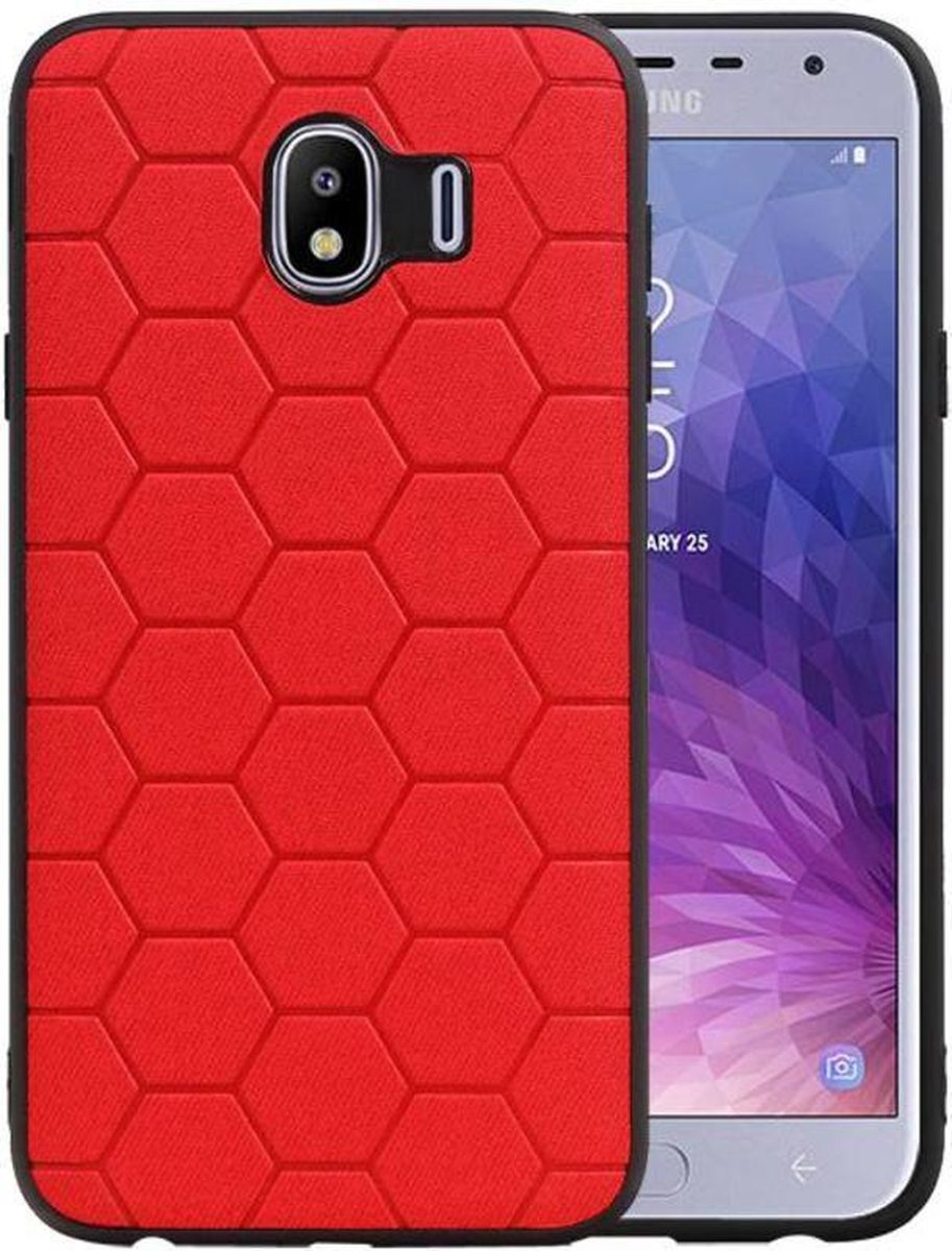 Rood Hexagon Hard Case voor Samsung Galaxy J4