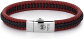 Rebel and Rose Dual Twisted Black/Red Armband RR-L0067-S-M (Lengte: 19.50 cm)