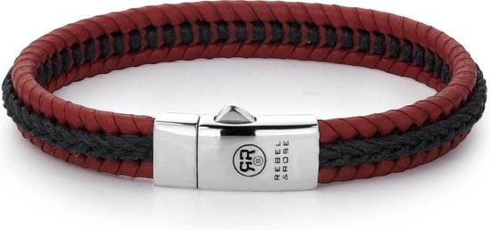 Nachtvlek Vervolgen matig Rebel and Rose Dual Twisted Black/Red Armband RR-L0067-S-M (Lengte: 19.50  cm) | bol.com
