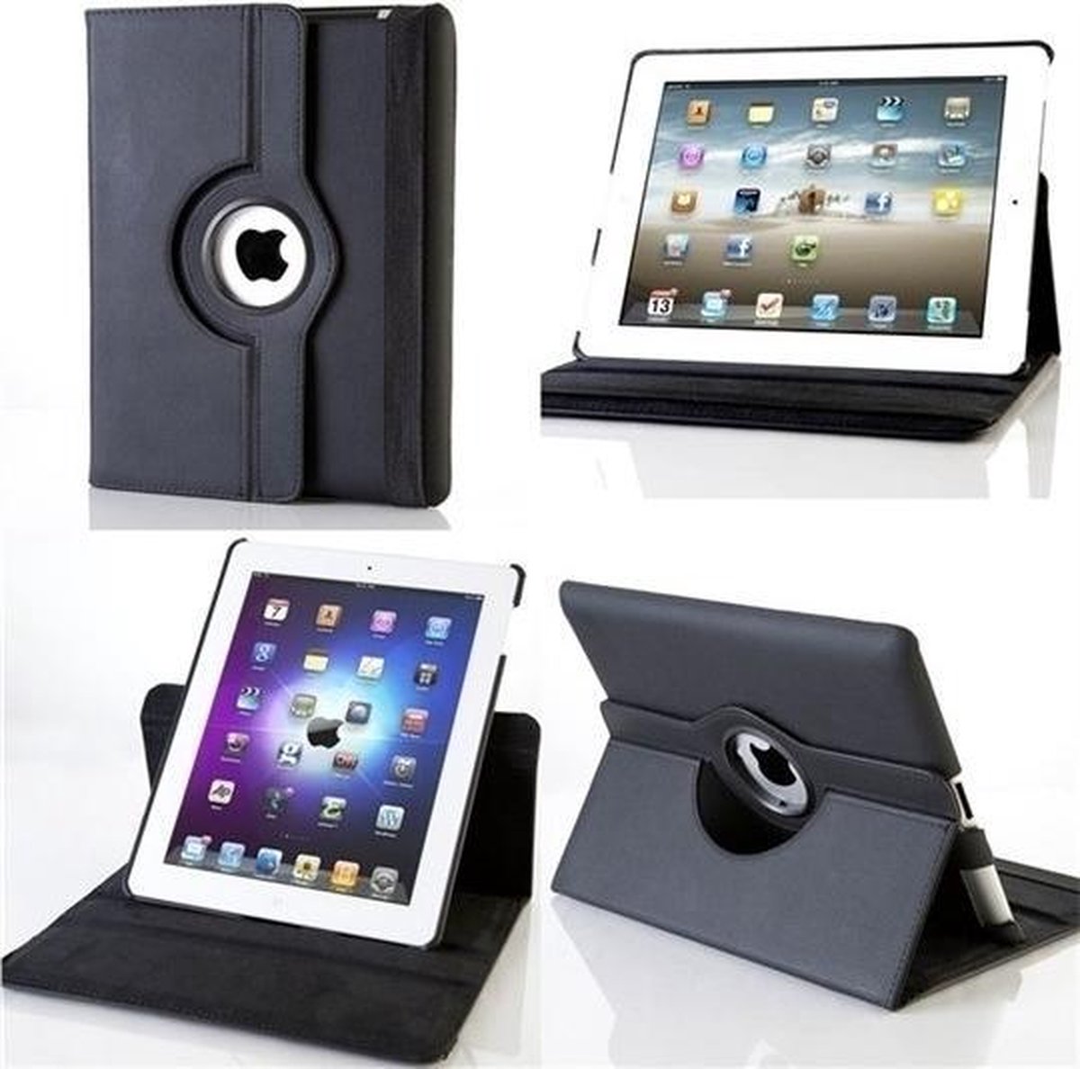 iPad Mini 4 / Mini 5 hoes 360 graden Multi-stand draaibaar -Zwart