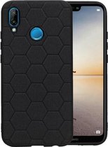 Zwart Hexagon Hard Case voor Huawei P20 Lite