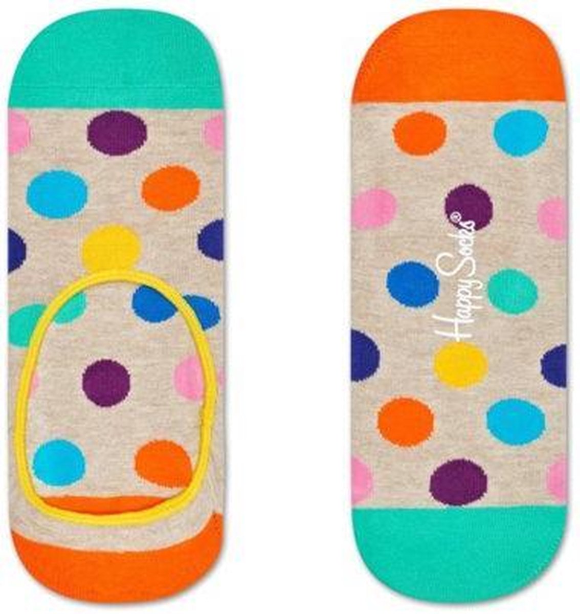 Happy Socks Liner Big Dot Kousevoetje - Ecru - Maat 41-46
