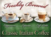 Metalen muurplaat Classic Italian Coffee 30 x 40 cm