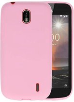 Bestcases Color Telefoonhoesje - Backcover Hoesje - Siliconen Case Back Cover voor Nokia 1 - Roze