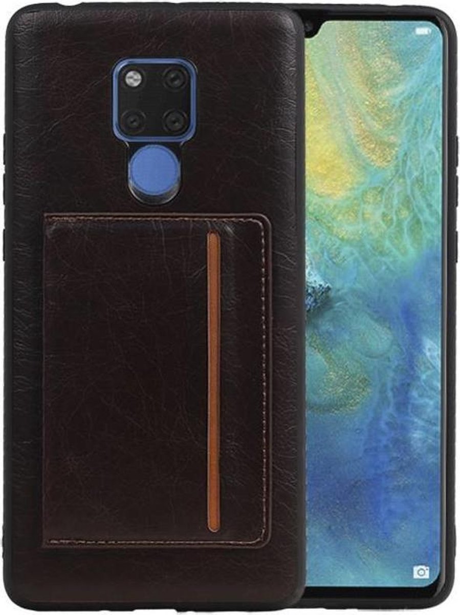 Mocca Staand Back Cover 1 Pasjes voor Huawei Mate 20 X