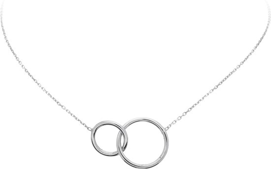 Silver Lining ketting - zilver gerodineerd - jasseronschakel - 2 open  cirkels - 47 cm | bol.com
