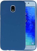 Bestcases Color Telefoonhoesje - Backcover Hoesje - Siliconen Case Back Cover voor Samsung Galaxy J3 (2018) - Navy