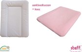 Steff - set - aankleedkussen - wit - 50x70 cm + aankleedkussenhoes roze pastel - OEKO-Tex standard 100