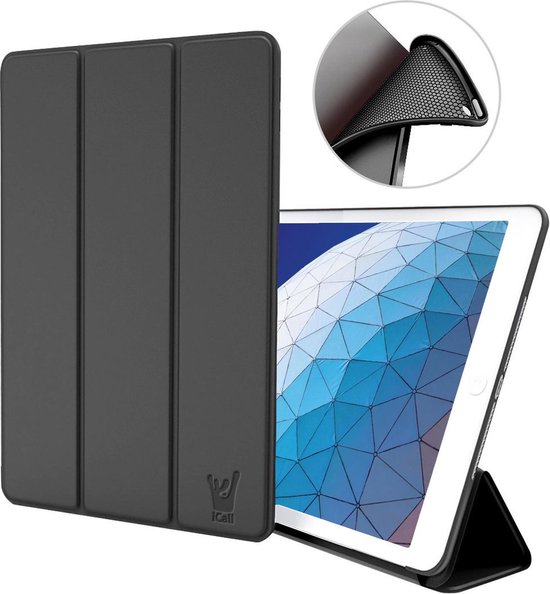iPad Air 2019 Hoes Smart Cover - 10.5 inch - Trifold Book Case Leer Tablet  Hoesje Zwart | bol.com