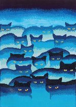 DIAMOND DOTZ DD12.015, Originele 5D Diamond Painting Set Smokey Mountain Cats, Knutselpakket met 28864 Ronde Steentjes, Dotz voor Volwassenen, Hobbypakket ca. 66x47 cm voor Kindere