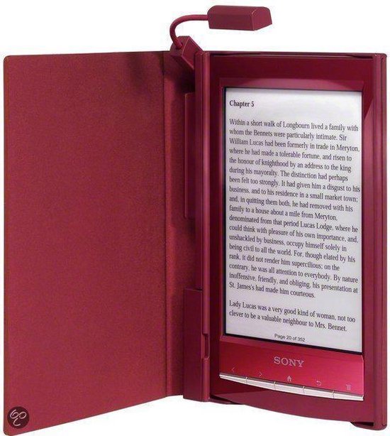 Sony Reader™ WiFi® LED Cover met Leeslampje (PRSACL10R) Rood