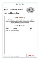 North Carolina Criminal Law and Procedure-Pamphlet 56