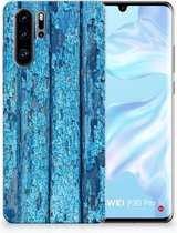 Huawei P30 Pro Uniek TPU Hoesje Wood Blue