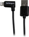 StarTech.com 2 m hoekige zwarte Apple 8-polige Apple Lightning-connector naar USB-kabel voor iPhone / iPod / iPad