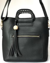 JOON Shopper tas dames zwart - bag in bag tas schoudertas zwart - uitgaanstasje voor vrouwen - Handtas dames zwart - cadeau voor vrouw