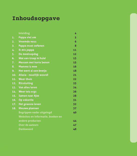 Boekpagina met inhoudsopgave, titels en paginanummers.