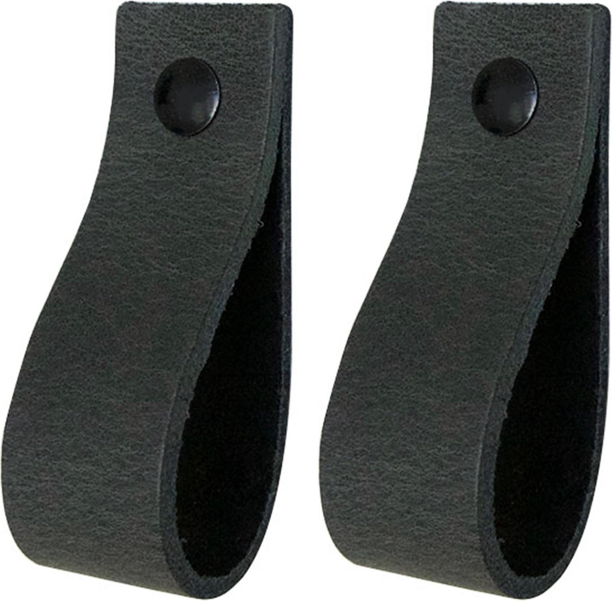 2x Leren handgrepen 'de lus' - maat M (19 x 2,5 cm) - VINTAGE GREY - incl. 3 kleuren schroefjes (handgreepjes - leren grepen - greepjes - leren lusjes)