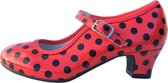 Spaanse schoenen rood zwart glossy maat 33 (binnenmaat 21,5 cm) bij jurk verkleedkleren meisje