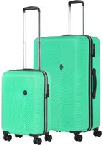 CarryOn Connect Kofferset - TSA Trolleyset 2-delig - Luxe voering - OKOBAN-registratie - USB - Groen