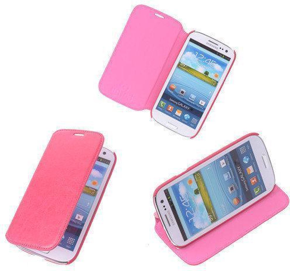 Bestcases Fuchsia Map Case Book Cover Hoesje Samsung Galaxy S4