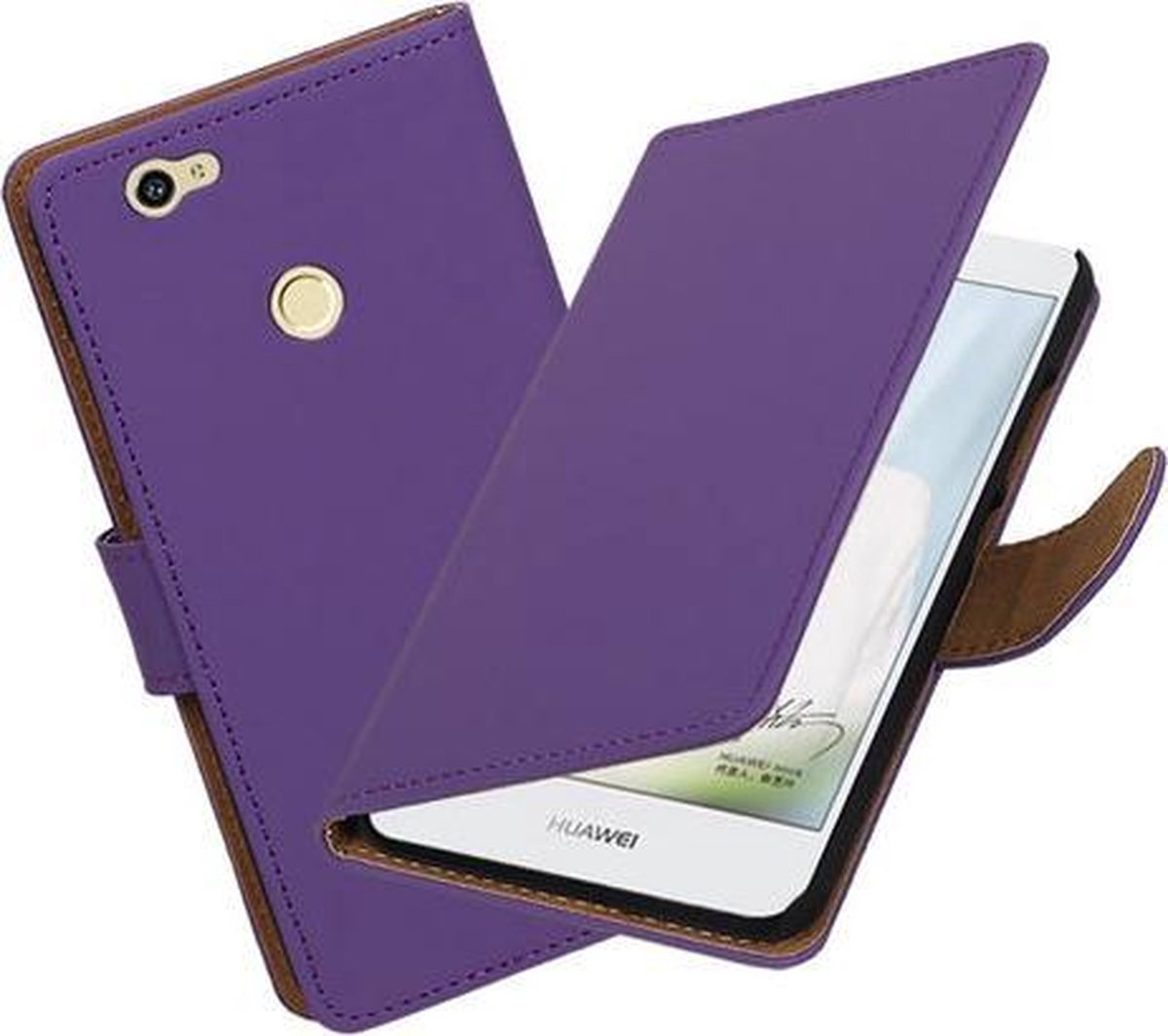 BestCases.nl Paars Effen booktype hoesje voor Huawei Nova
