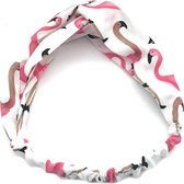 Haarband Flamingo Wit | Polyester | Elastische Bandana | Fashion Favorite