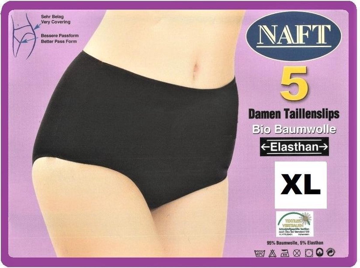 5x NAFT Tailleslips Dames zwart maat XL