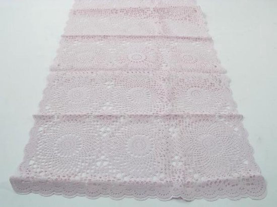 voor mij Gang Crack pot Tafelloper � Lace/Kant � 40 x 150 cm. � Soft roze. | bol.com