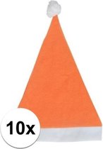 10x Oranje voordelige kerstmuts voor volwassenen