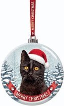 Kerstversiering glazen kerstbal zwarte kat/poes 7 cm | bol.com