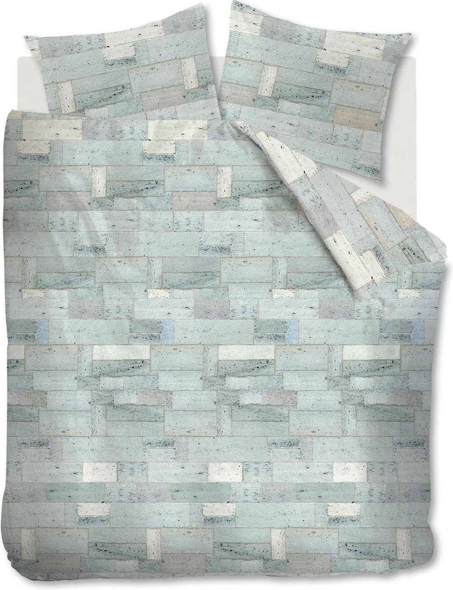 At Home Place - Dekbedovertrek - Tweepersoons - 200x200/220 cm - Blauw Groen