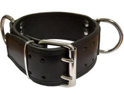 Mister B Leren slavenhalsband D-ringen 5 cm breed