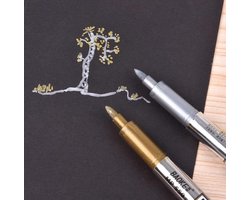 2 stuks metallic markers zilver en goud