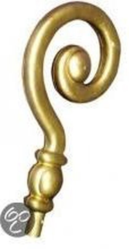 Luchas Promotions Sinterklaas staf - Goudkleurige kunststof krul van 34 cm