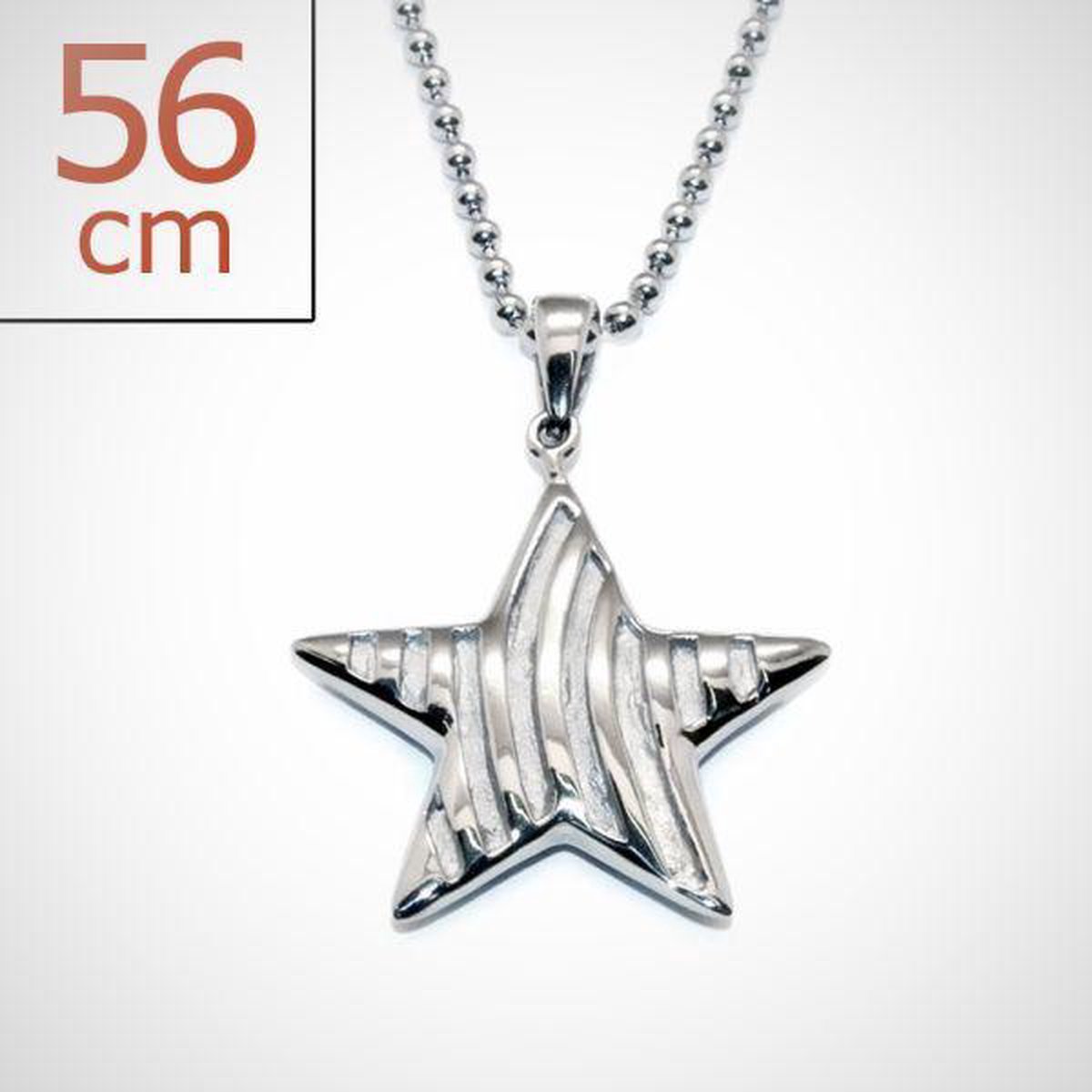 mannenketting met hanger - ster - rvs