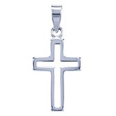 Zilveren Kruis opengewerkt ketting hanger