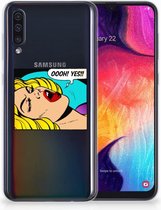 Geschikt voor Samsung Galaxy A50 TPU Siliconen Hoesje Popart Oh Yes