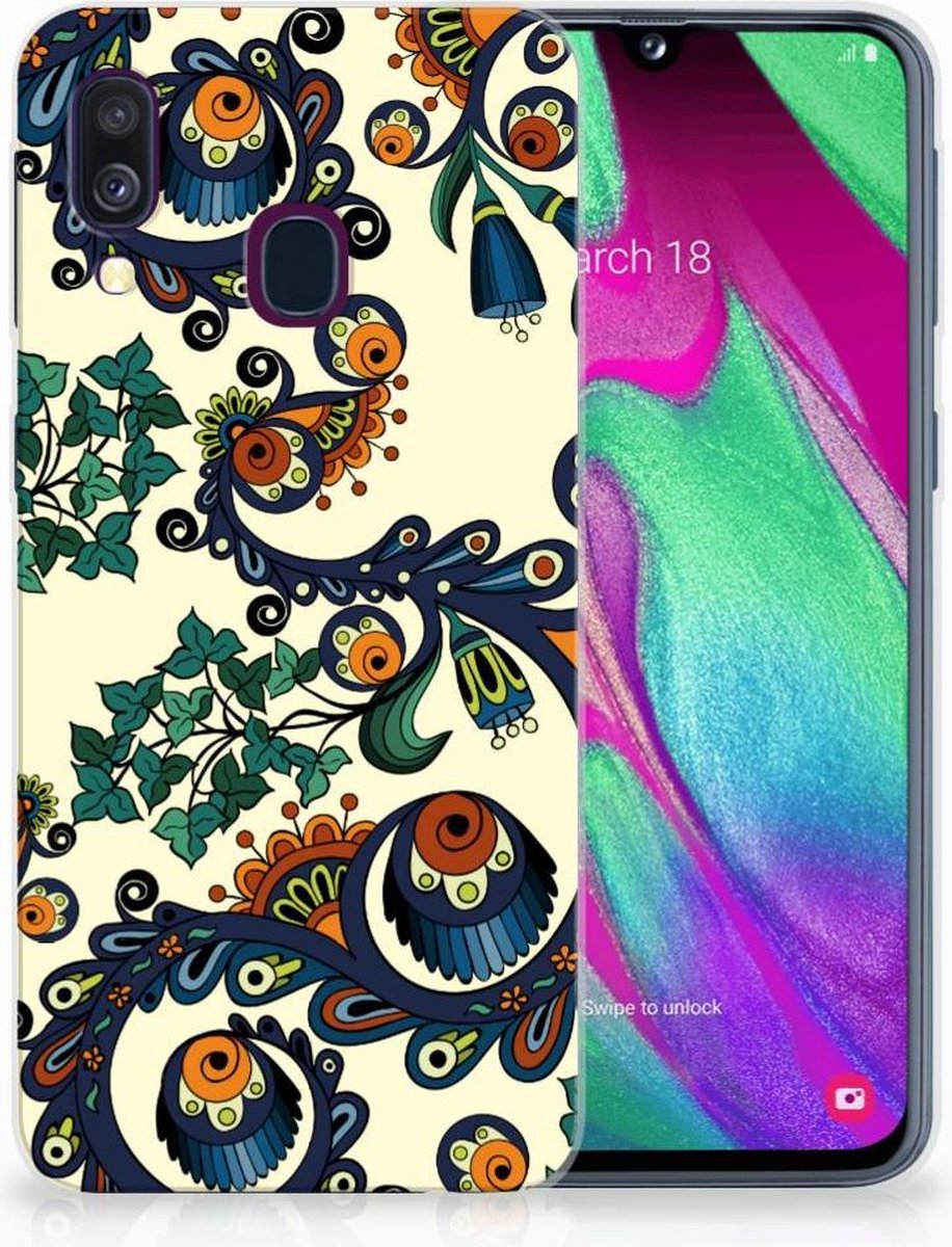 Siliconen Hoesje Samsung Galaxy A40 Barok Flower