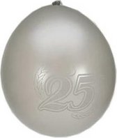 Ballons 25 ans argent métallique par 8